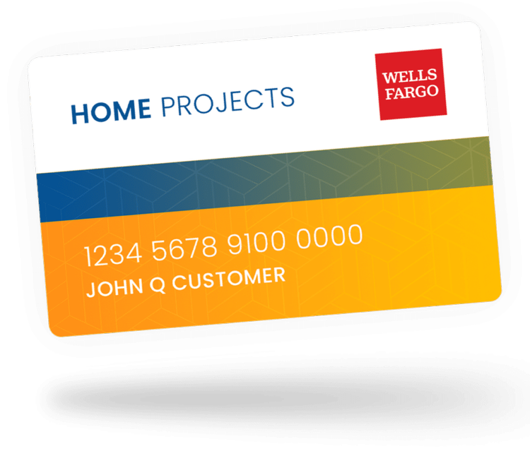 A credit card used to represent that financing is available.